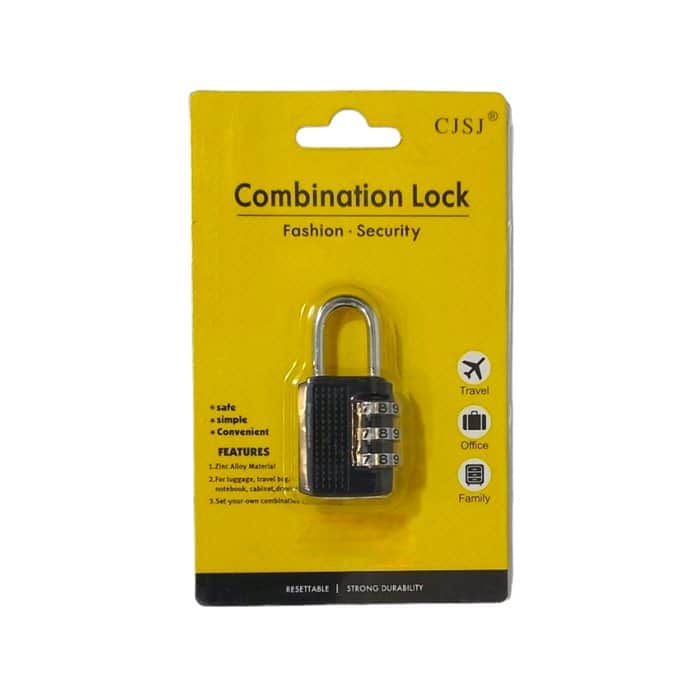 מנעול תליה קוד 3 מספרים