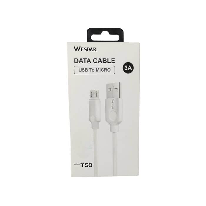 כבל מיקרו 3A USB אורך 1 מטר