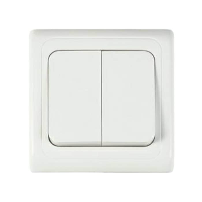 מפסק כפול תחת הטיח ספיר לבן