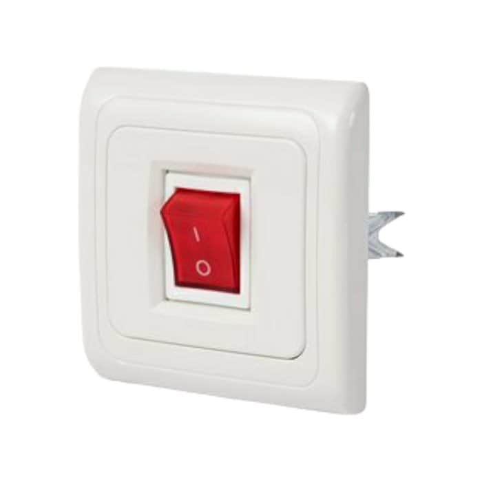 לחצן מדרגות אדום תחת הטיח ספיר