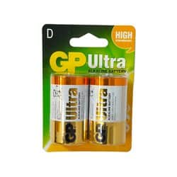 2 סוללות D אולטרה אלקליין