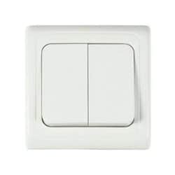 מפסק כפול תחת הטיח ספיר לבן